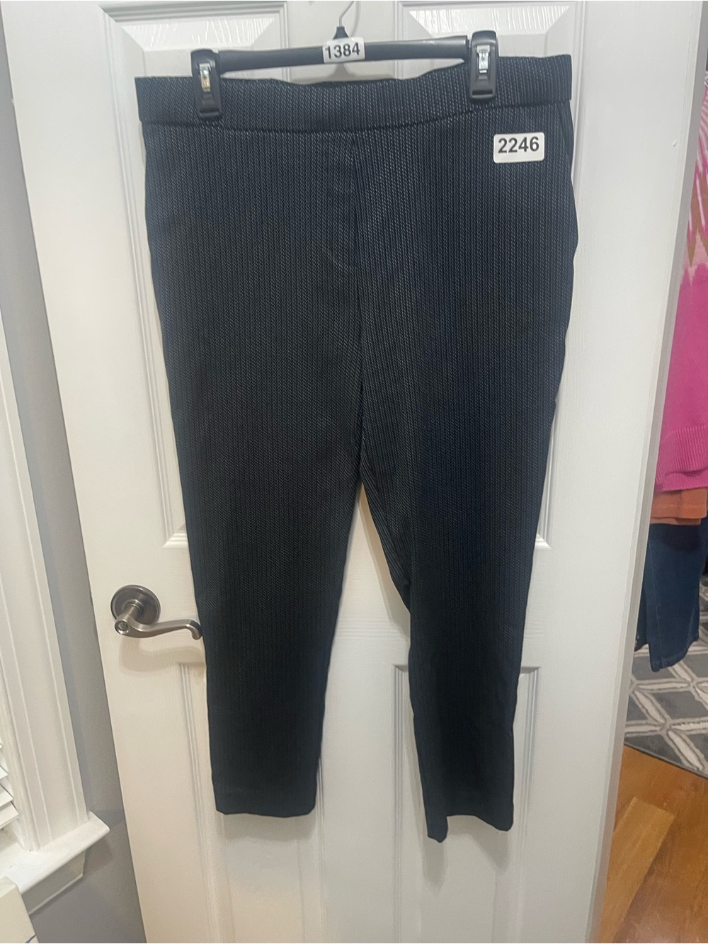 Jules & Leopold Black Cropped Textured Pull-On Pants